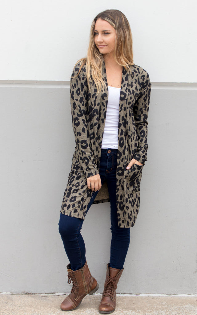 animal print cardigan