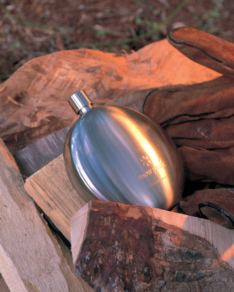 Titanium Curved Flask