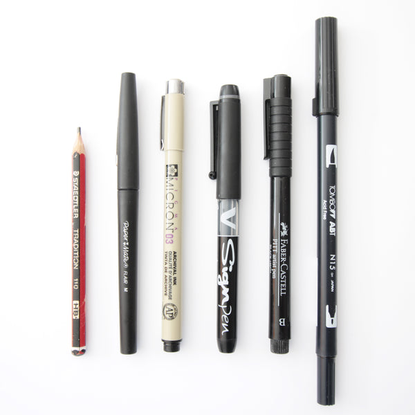 hand lettering pens and brushes