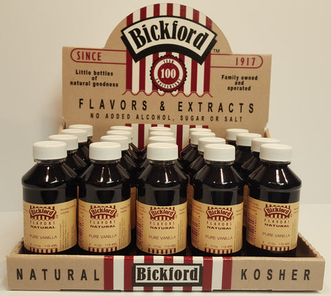 4 oz bottle display rack of Bickford flavors