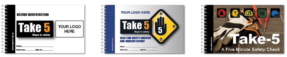Custom take 5 book, hazard reporting book, risk assessment checklist