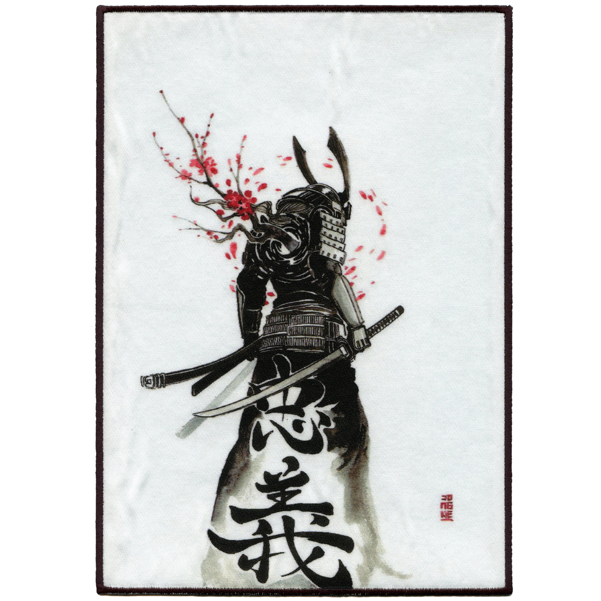 Japanese Bushi Samurai With Cherry Blossoms Embroidered Iron-on FotoPa