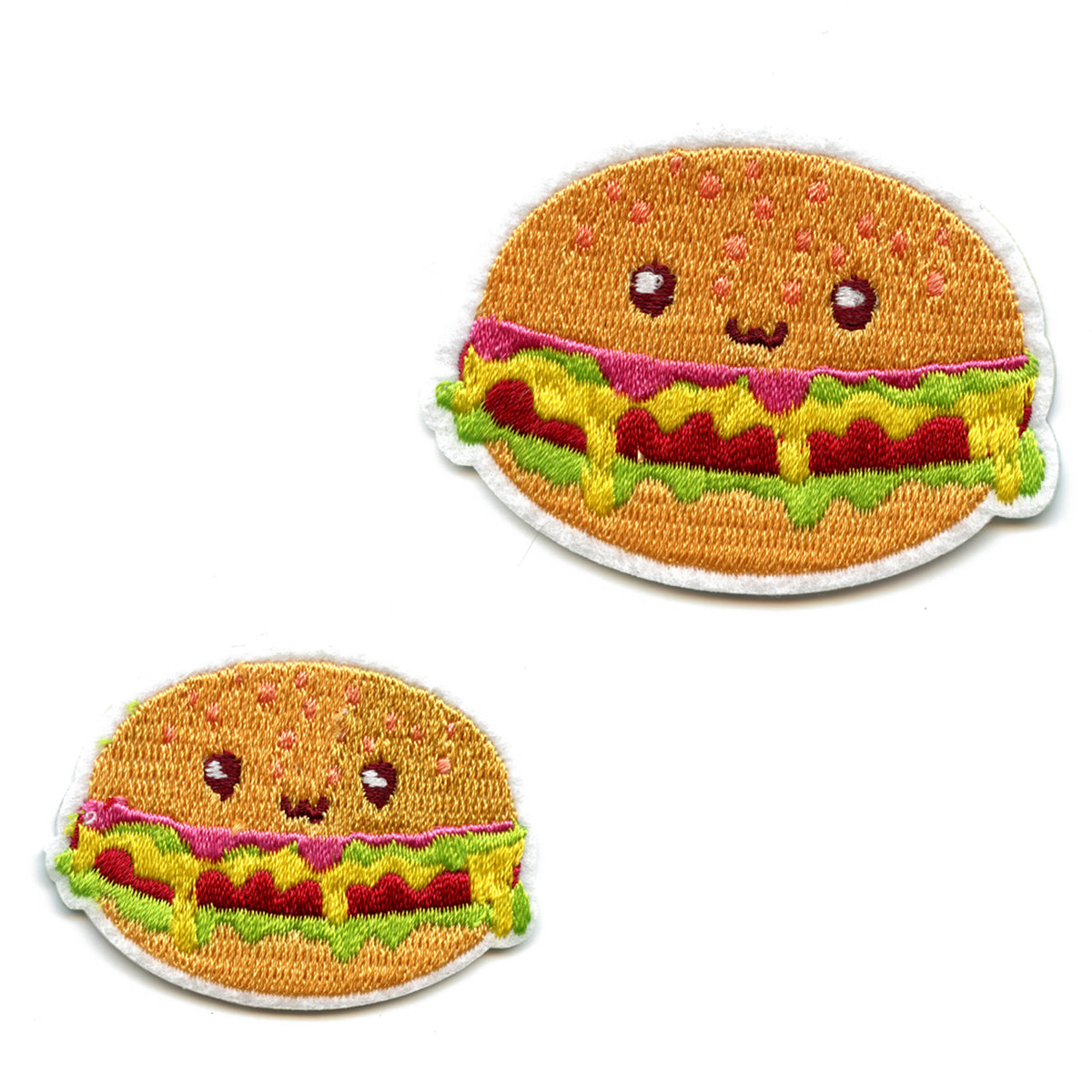 Kawaii Burgers Embroidered Iron On Patch 2pc