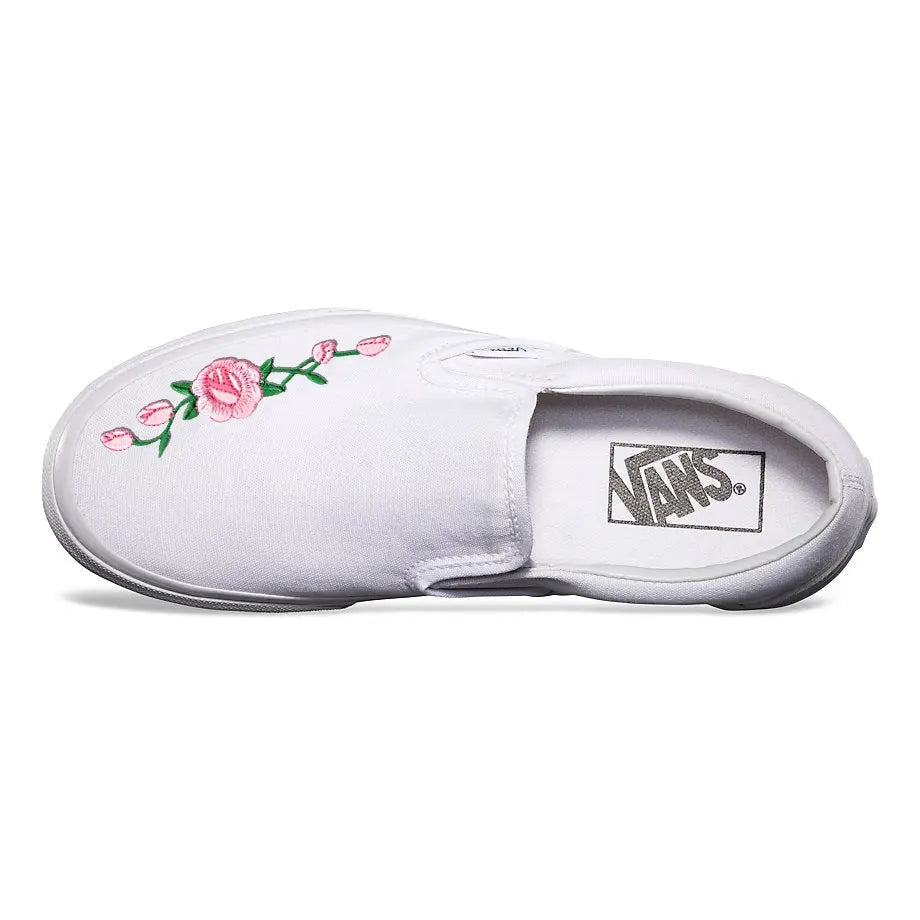 vans with roses slip on
