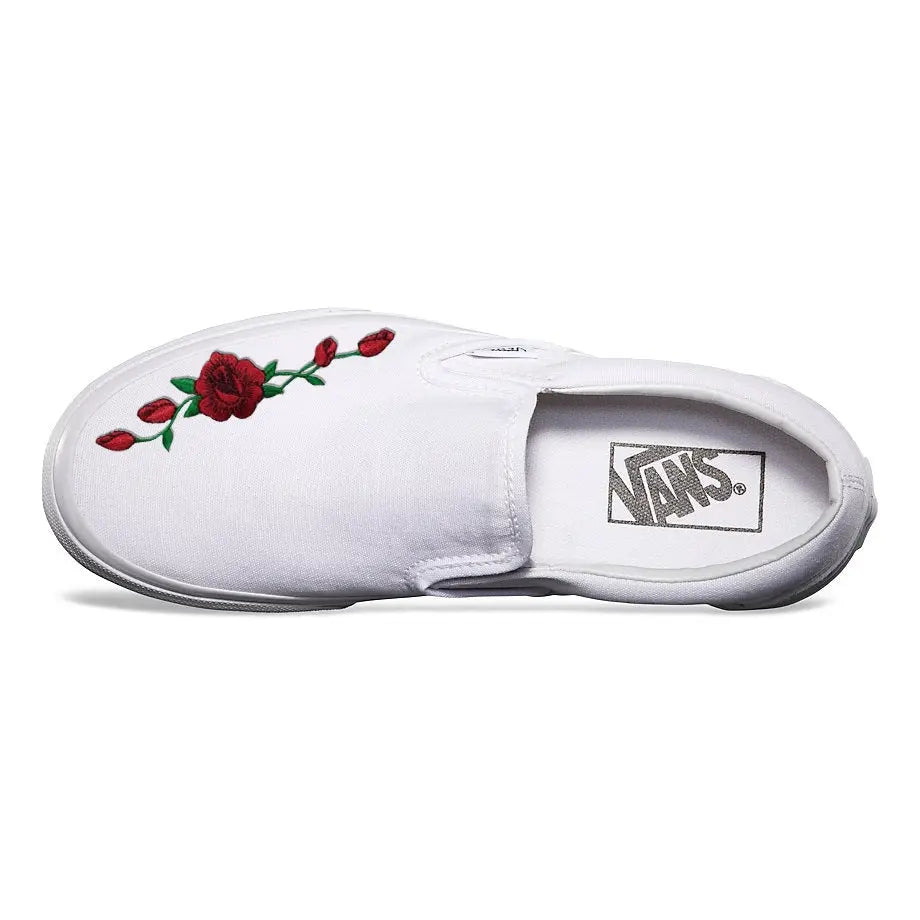 slip on vans with roses