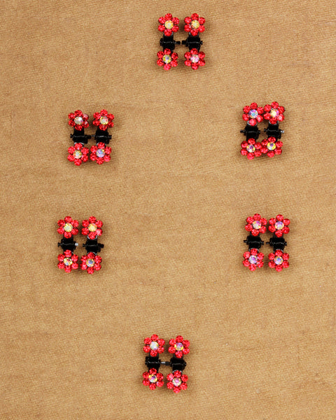 tiny flower hair clips