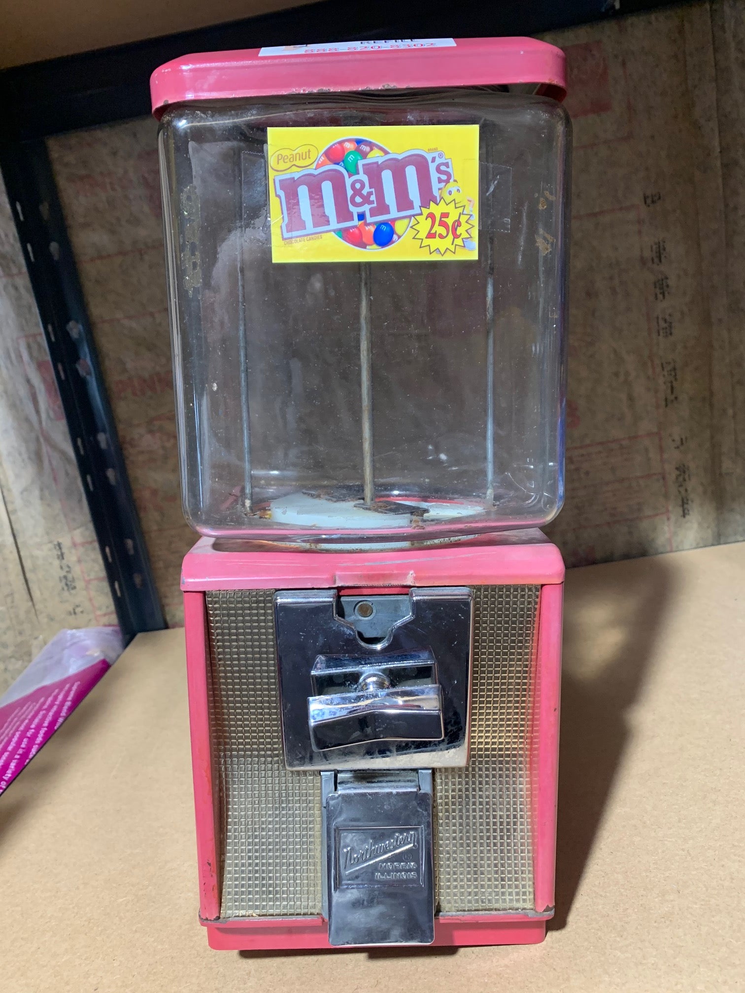 Vintage Glass Northwestern Model 60 Gumball Candy Toy Nut Bulk Vending machine 