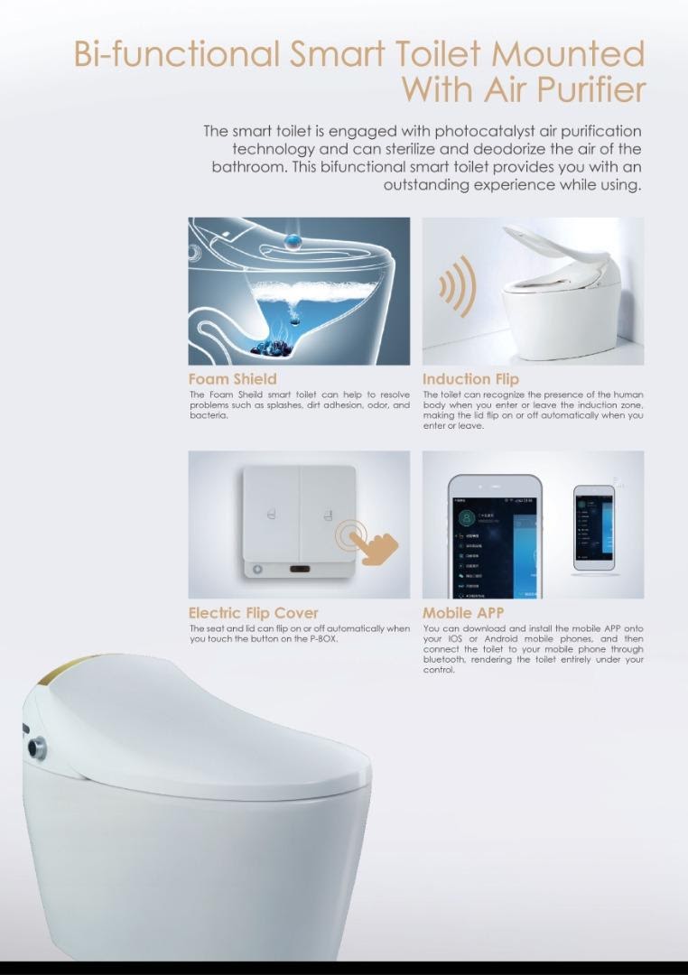 automatic water closet toilet bowl features