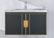 Art Moderne Black Aluminium Basin Cabinet