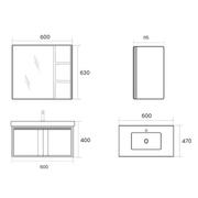 Aluminium Basin Cabinet Set