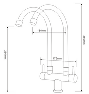 Double Spout Pillar Sink Tap