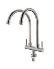 Double Spout Pillar Sink Tap