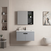 Aluminium Main Basin Cabinet Set - Grey