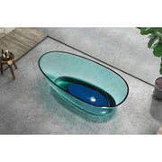 Light Blue Colour Resin Free Standing Bathtub c/w Waste