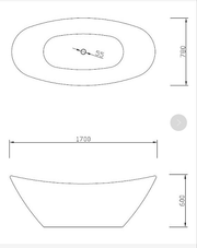 Free Standing Bathtub c/w Waste