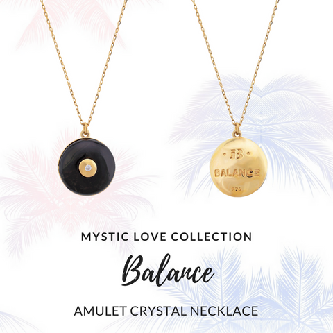 Amulet Crystal gold chain necklace