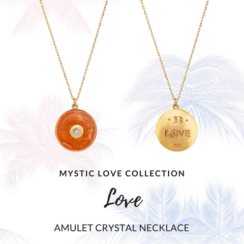 Amulet Crystal Gold Chain Necklace