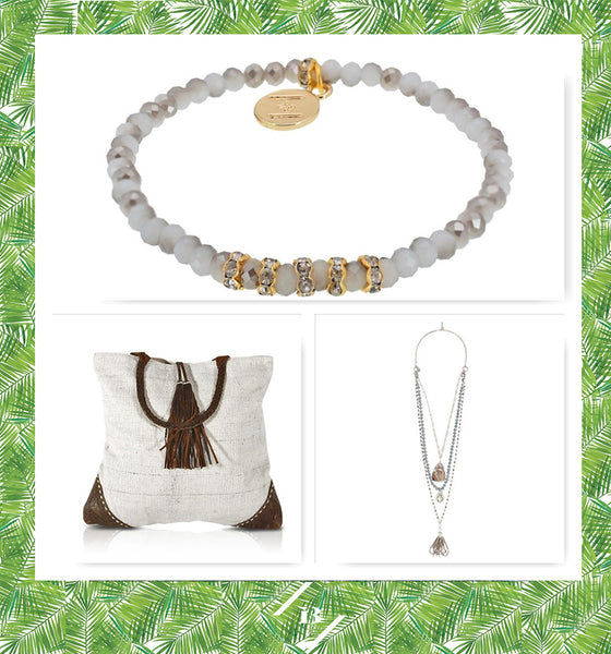 ibiza passion handbag bracelet necklace long stone