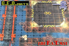 GEO Mat Square 1” Grid Black transparent gaming mat overall