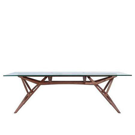 mid century modern glass top dining table