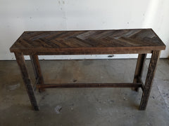Reclaimed Wood Herringbone Table