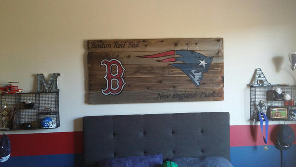 Reclaimed Wood with Painted Logos