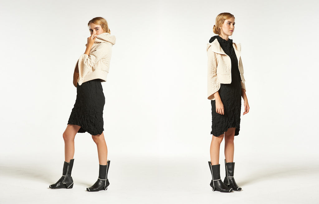 Cropped Zip Tulip Hoodie, Moth Hoodie Dress and Trippen Case Boots