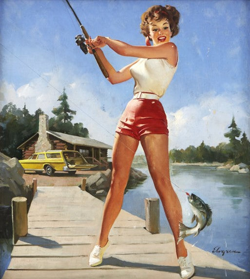 gil elvgren girl fishing