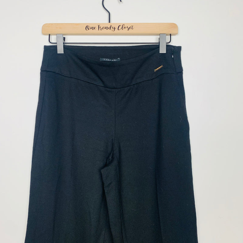 T Tahari | NWT Ponte Wide Leg Trouser Black Work Pants Size 2