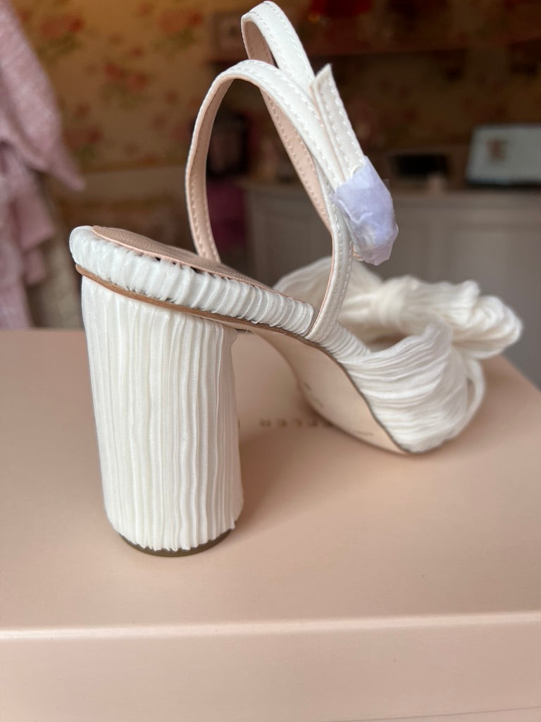 Loeffler Randall Camellia Pearl Pleated Bow Heel
