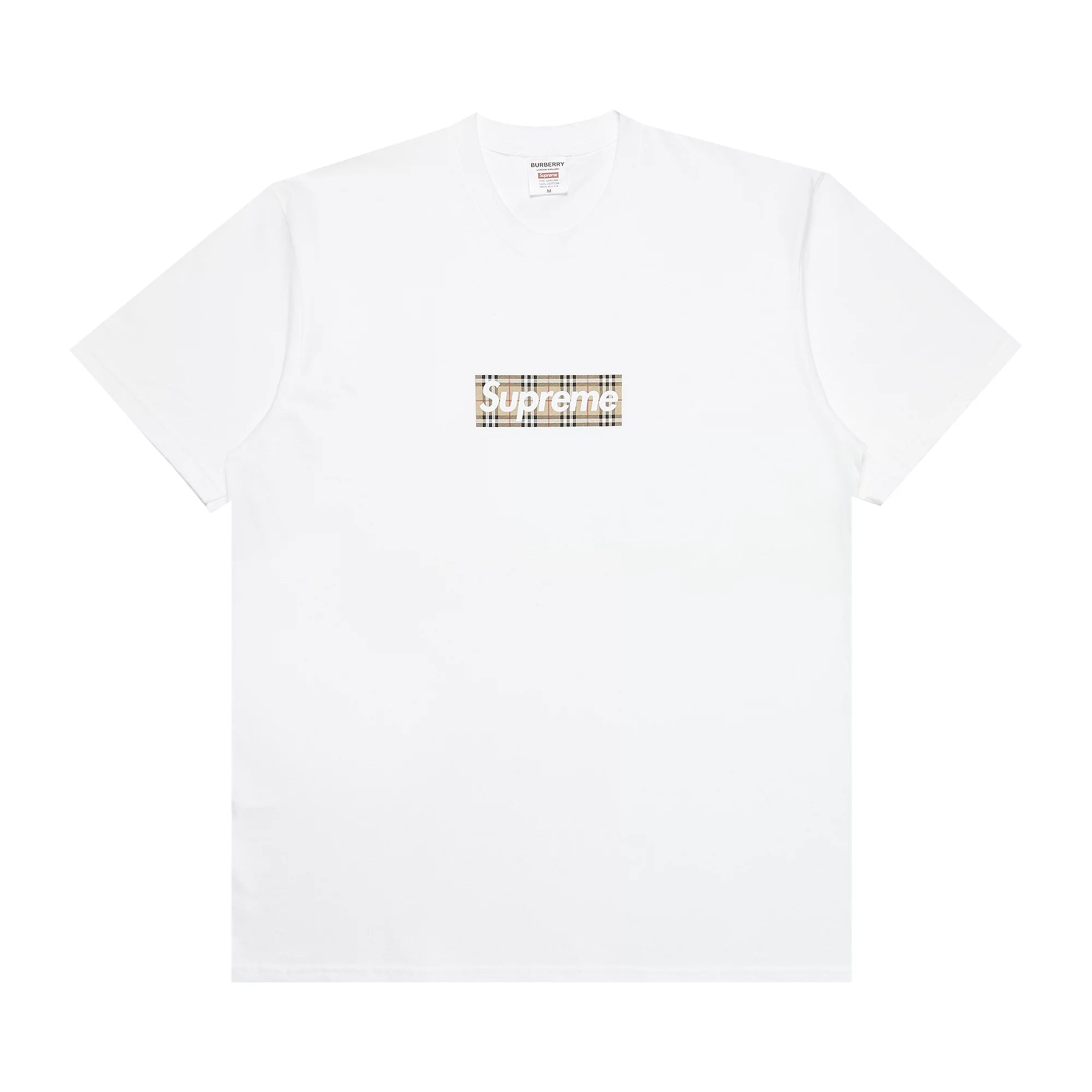 SUPREME X BURBERRY BOX LOGO TEE WHITE – Soleciety