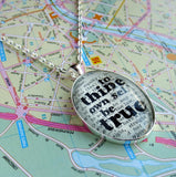Shakespeare to thine own self be true book art necklace