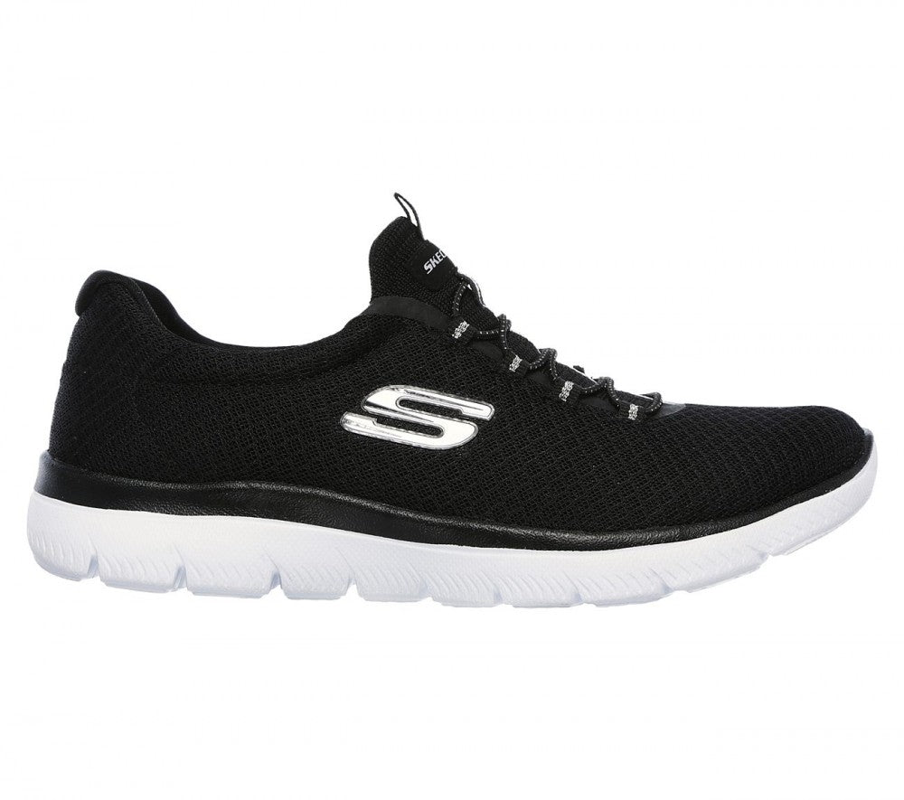 sketchers black and white shoes