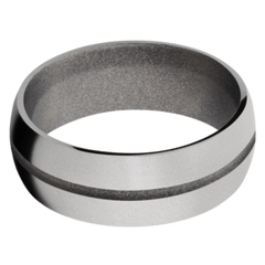 Titanium Men's Wedding Band with Bright Nickel Cerakote