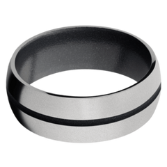 Titanium Men's Wedding Band with Dark Grey Cerakote