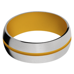 Titanium Men's Wedding Band with Dewalt Yellow Cerakote