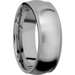 Domed Milgrain Edges Men's Wedding Band