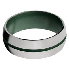 Titanium Men's Wedding Band with Eastern Green Cerakote