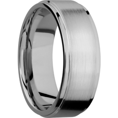 Flat Grooved Edges Men's Wedding Band