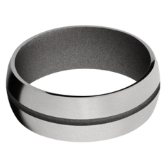 Titanium Men's Wedding Band with Gun Metal Grey Cerakote