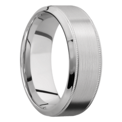 High Bevel Milgrain Men's Wedding Band