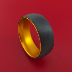 Black Zirconium with Gold Anodized Sleeve Custom Made Band Choose Your Color