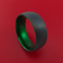 Black Zirconium with Green Anodized Sleeve Custom Made Band Choose Your Color