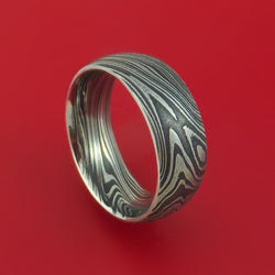 Marbled Kuro Damascus Steel Ring Custom Made Wedding Band