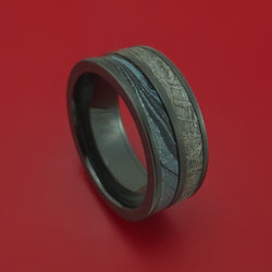 Black Zirconium Cobaltium M3 Mokume And Gibeon Meteorite Ring 