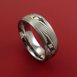 Titanium and Sterling Silver Mokume Ring Custom Made to Any Size