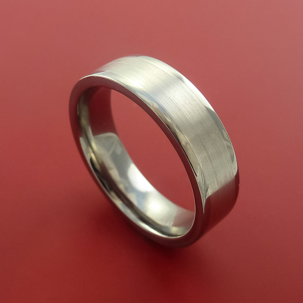 Platinum and Titanium Wedding Ring Custom Made Band Any Finish and Siz