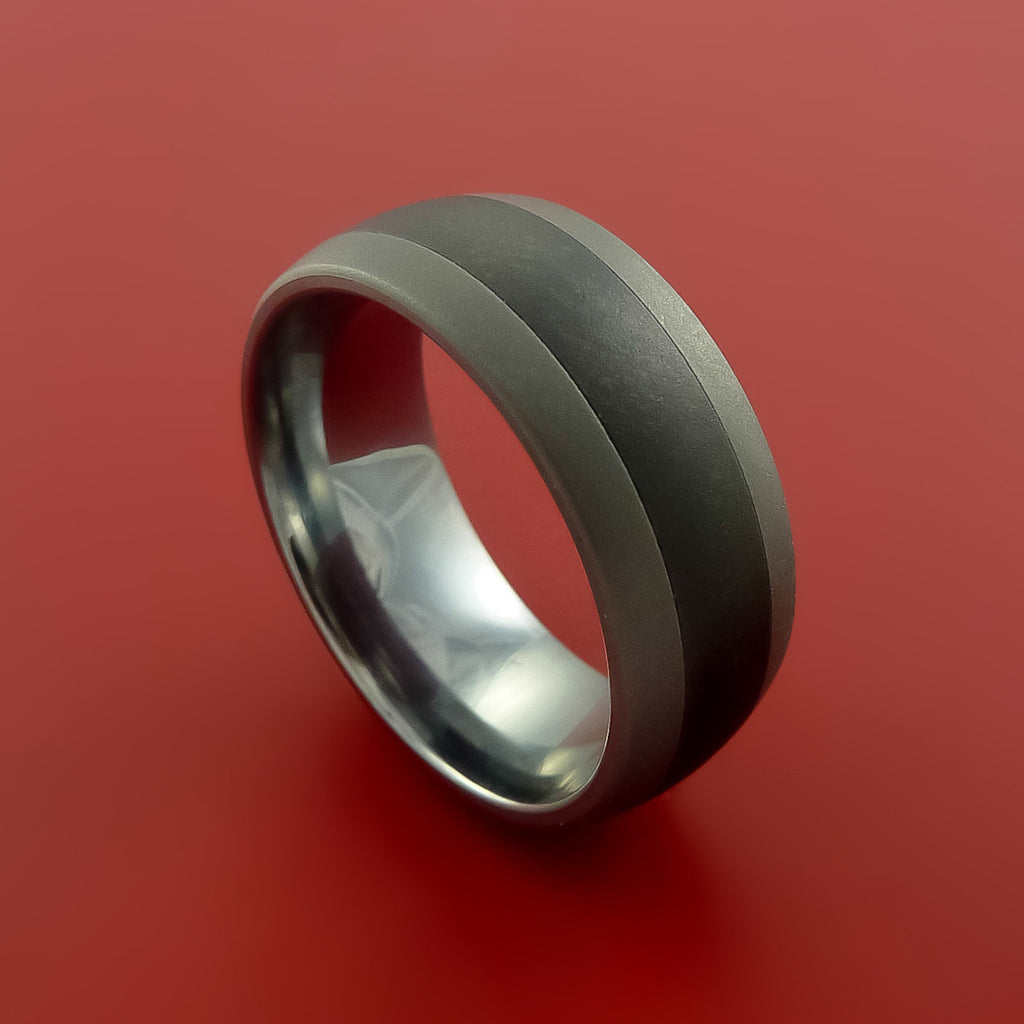 ...  Black Ceramic Ring with Tungsten Center Durable Custom Made Ring