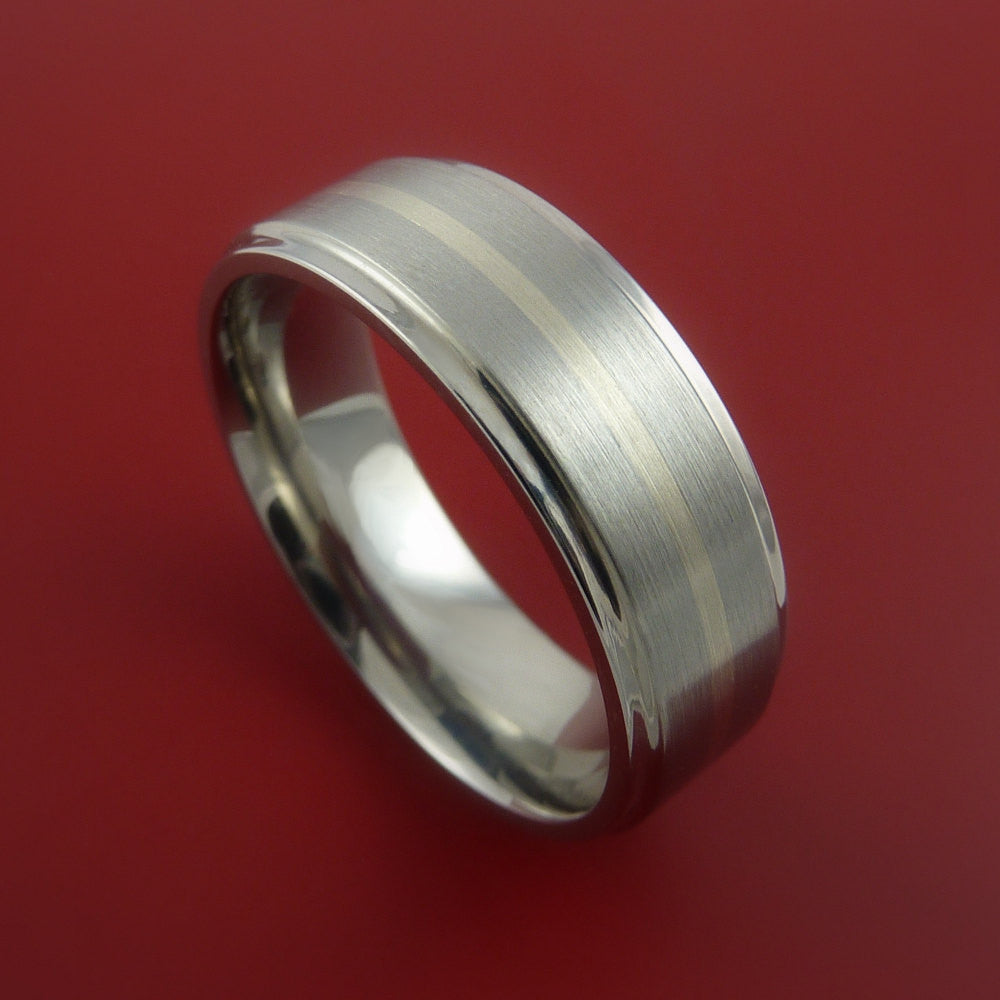 Home  Products  Titanium and 14k White Gold Ring Custom Made Band ...