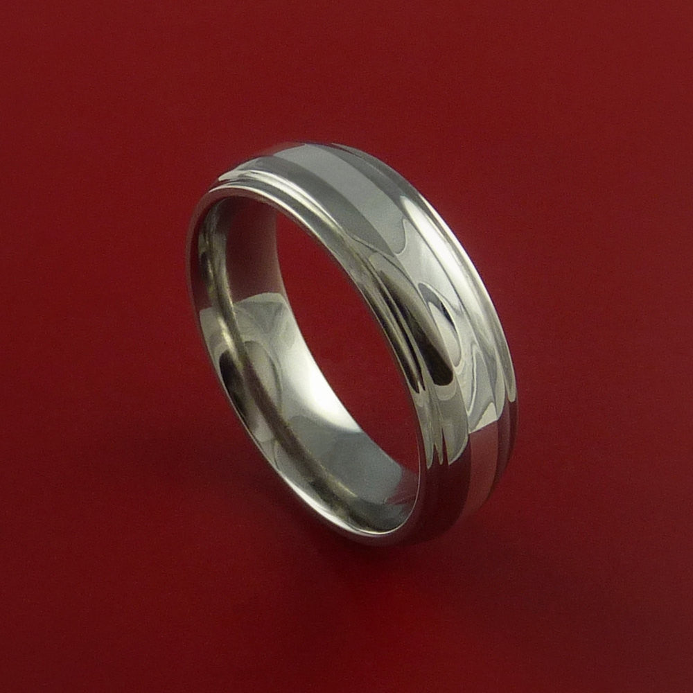 Titanium and White Gold Ring Custom Made Band Any Finish and Sizing 3 ...